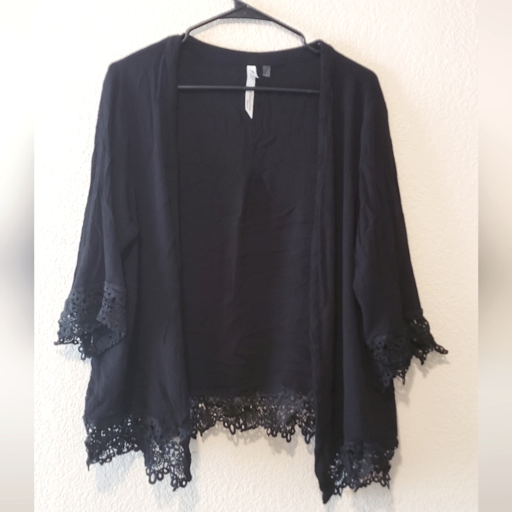 NY Collection Woman Black Cardigan, Size 2x
